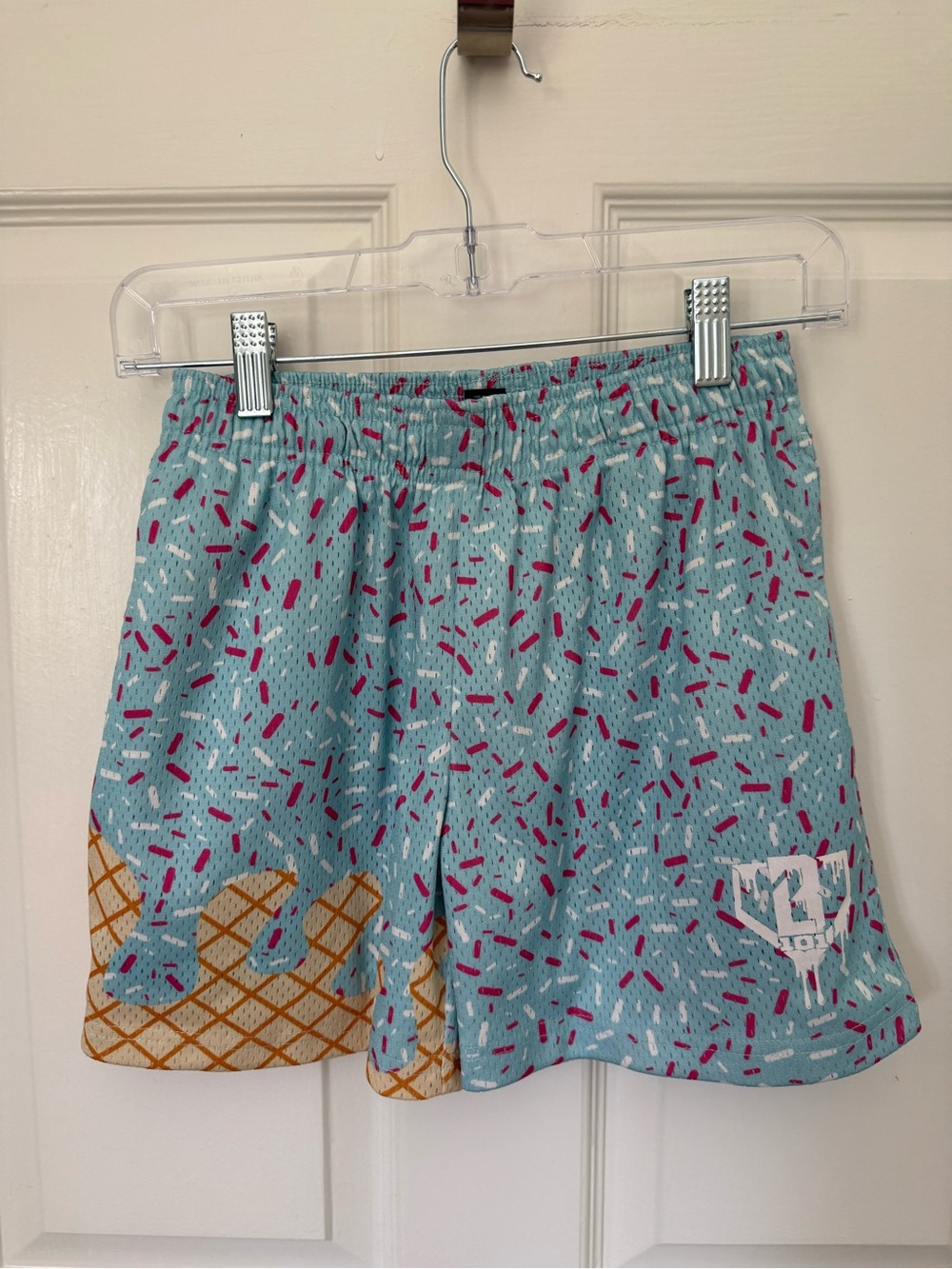 Kids Light Blue Sprinkle Print Casual Shorts